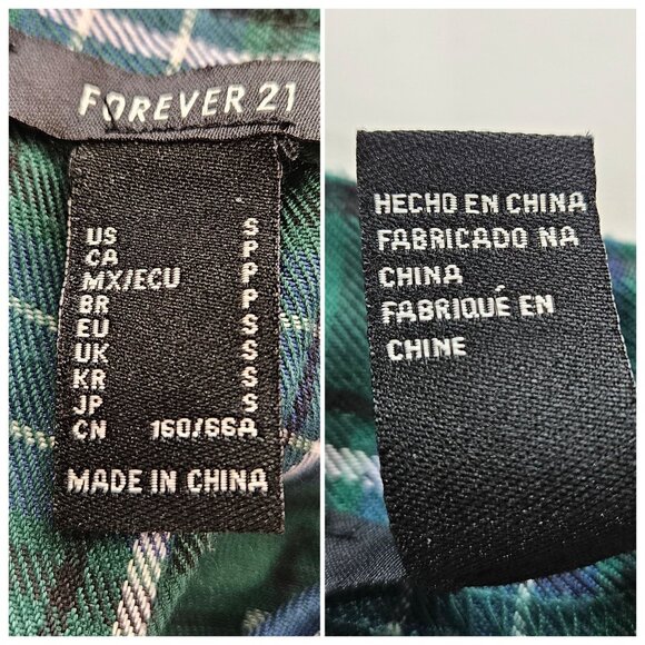 Green Plaid Pleated Mini Skirt Forever 21 Size S Academia School Girl Gothic Emo - Picture 2 of 9